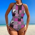 thumbnail image 2 of Hello Kitty Women's One Piece Swimsuit High Neck Tummy Control Swimwear Bathing Suit, 2 of 7