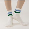 thumbnail image 4 of CoCoMangos Novelty Socks For Women - Striped Retro Mini Crew Sporty Calf Casual Cotton Ankle Socks, 4 of 7