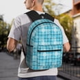 thumbnail image 7 of Fotbe blue plaid Snowflake Lightweight Casual Laptop Backpack for Men and Women, Daily use Waterproof backpack, Backpack for College, 7 of 7