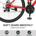 thumbnail image 5 of UBesGoo 27.5in Mountain Bike 21 Speed for Adult with Disc Brakes & Suspension, Red, Black, 5 of 7