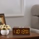 thumbnail image 3 of Fiudx Reloj de Madera con Carga Inalámbrica, Pantalla de Temperatura y Humedad, Luz Nocturna Led y Modo Silencioso, Diseño Inteligente Multifuncional, Carga Rápida, Ideal para Oficina En Casa, Tamaño, 3 of 4
