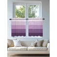thumbnail image 4 of Purple Ombre Tier Curtains 36 Inch Length,Sheer Curtains for Bedroom Living Room Window Modern Abstract Art Farmhouse Striped Rod Pocket Drapes Kitchen Curtains Small Half Window 27.5"x36" 2 Panels, 4 of 6