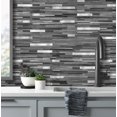 thumbnail image 2 of Azulejos AULIGET de 40 láminas autoadhesivas con aspecto de madera negro gris, 2 of 7