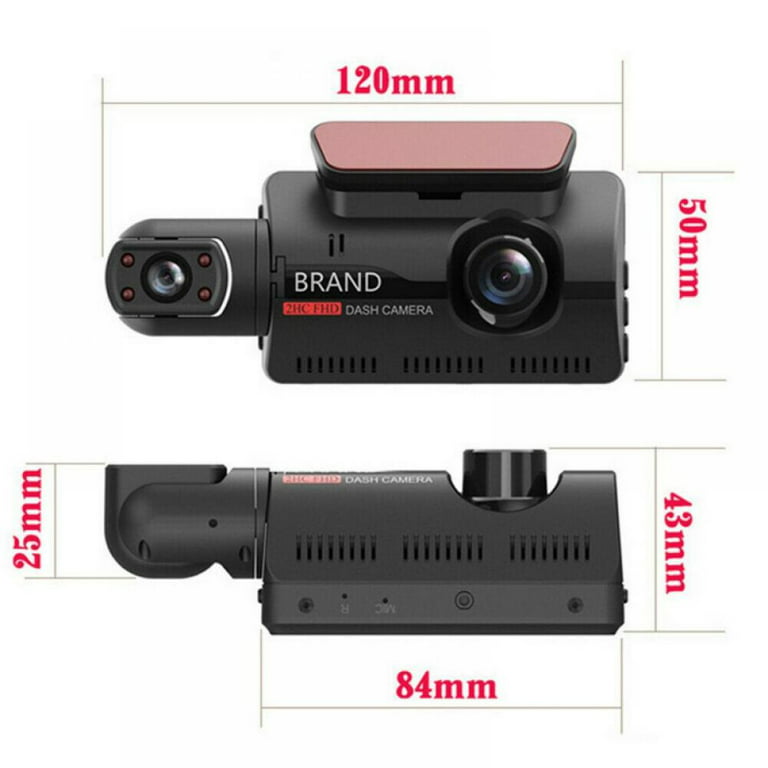 3 Channel Dash Cam for Cars Camera HD 1080P Video Recorder Dashcam DVR  Black Box Dual Lens DVR with Rear View Camera for Vehicle