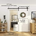 thumbnail image 3 of WINSOON 11FT Single Sliding Barn Door Hardware Closet Kit Rustic J Style Hanger Black Finish, 3 of 7
