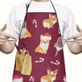 thumbnail image 2 of Christmas Corgi Apron-Garden Aprons for Women with Pockets-Cotton Linen Waterproof Kitchen Cooking Gardening Aprons Adjustable for Kitchen,Cooking,BBQ and Salon 33x27 Inch, 2 of 6