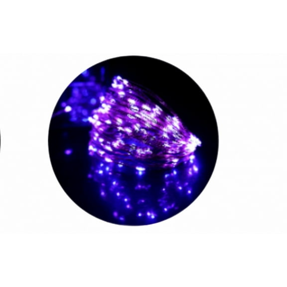 Outdoor Solar Lights, Led Solar Fairy Lights Waterproof Decorative Copper Wire Lamp 8 Features 5m 50 Lights (Purple)