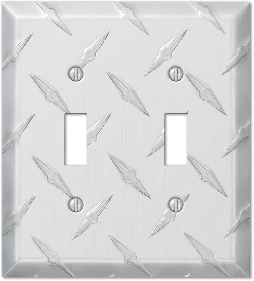 Amerelle Diamond Plate Single Rocker Stamped Aluminum Wallplate Amerelle Diamond Plate Single Rocker Stamped Aluminum Wallplate