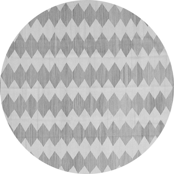 Ahgly Company Indoor Round Abstract Gray Contemporary Area Rugs, 5' Round