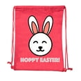 thumbnail image 2 of Easter Basket Backpack Bulk Cotton Drawstring Cinch Bags Easter Bunny Gift Bags - Hoppy Easter, 2 of 2