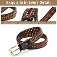 thumbnail image 5 of SENDEFN Leather Braided Belts for Men, 1 3/8" Casual Woven Leather Belt for Men Jeans Golf Dress Pants with Gift Box, 5 of 6