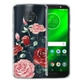 thumbnail image 1 of FINCIBO Soft TPU Clear Case Slim Protective Cover for Motorola Moto G6 Plus 6", Roses Flowers, 1 of 4