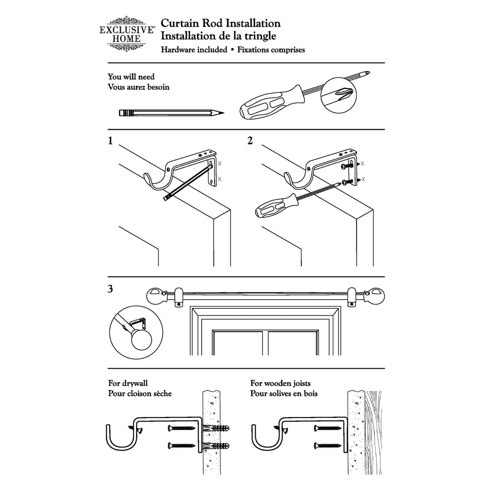 Exclusive Home Sphere 1" Curtain Rod and Finial Set, Matte Silver, Adjustable 36"-72"