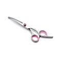 thumbnail image 4 of Tijeras de peluquería para perros, kit de peluquería canina de acero inoxidable con puntas redondas de seguridad, que incluyen tijeras de adelgazamiento, tijeras curvas, tijeras rectas, peine de aseo, morado ER, 4 of 5