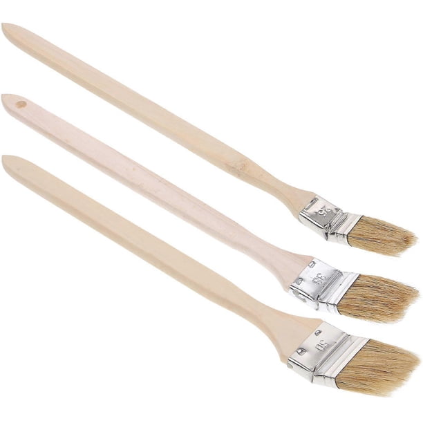 3Pcs Bent Paint Brush Wall Paints Brush Handheld Brush Industrial Paint Brush Wood Handle Paint Brush