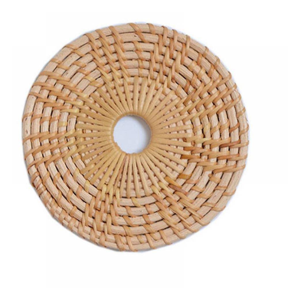 Handmade Natural Rattan Coasters Round Straw Woven Cup Mat for Teacup