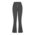 thumbnail image 4 of Hrsba Woman Plus Size Casual Pants, Yoga Pants Women Athletic Pants for Women Stretch Pants for Women Solid Color Sports Casual Elastic Waist Front Button Side Pockets Tight Yoga Long Pants, 4 of 5