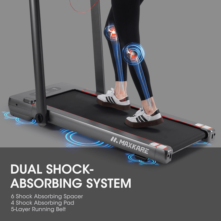 Maxkare 2 in 1 Folding Treadmill 3.0HP 9MPH Walking Running Machine 286LBS Max Capacity Under Desk Treadmill Touch Screen Remote Control Bluetooth