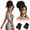 Black Brown, variant on Glamorous Light Blonde Curly Updo Wig with Bangs - 2-in-1 Messy Bun Drawstring Ponytail Extension for Women Party, Club & Holiday Social Events