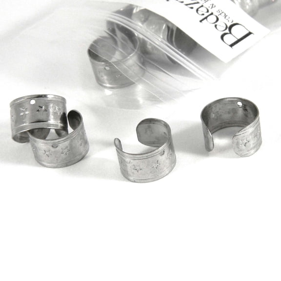 20 Surgical 304 Grade Stainless Steel Star Ear Cuff Clip On Fake Earring Jewelry Findings with Hole