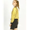 thumbnail image 4 of INSPIRE CHIC Women's Costume Stand Collar Metallic Zip Crop Length Bomber Jacket, 4 of 6