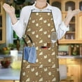 thumbnail image 6 of Beige Chicken Pattern Apron-Garden Aprons for Women with Pockets-Cotton Linen Waterproof Kitchen Cooking Gardening Aprons Adjustable for Kitchen,Cooking,BBQ and Salon 33x27 Inch, 6 of 7