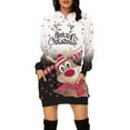 thumbnail image 1 of Chandail en Molleton de Noël pour Femmes, Veste de Mode à Capuche, Imprimé de Vacances, Chandail à Manches Longues, Chandail de Noël Mi-Long, Fermeture Chaude, Col Rond, Cardigan, 1 of 5