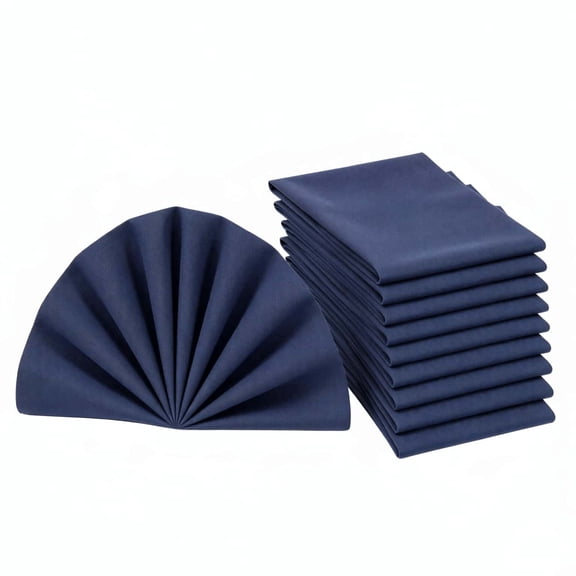 Siloon Cloth Dinner Napkin Bulk, Set of 12, 17 X 17 Inches Washable Reusable Navy Blue Table Napkins for Wedding, Party, Hotel, Restaurant