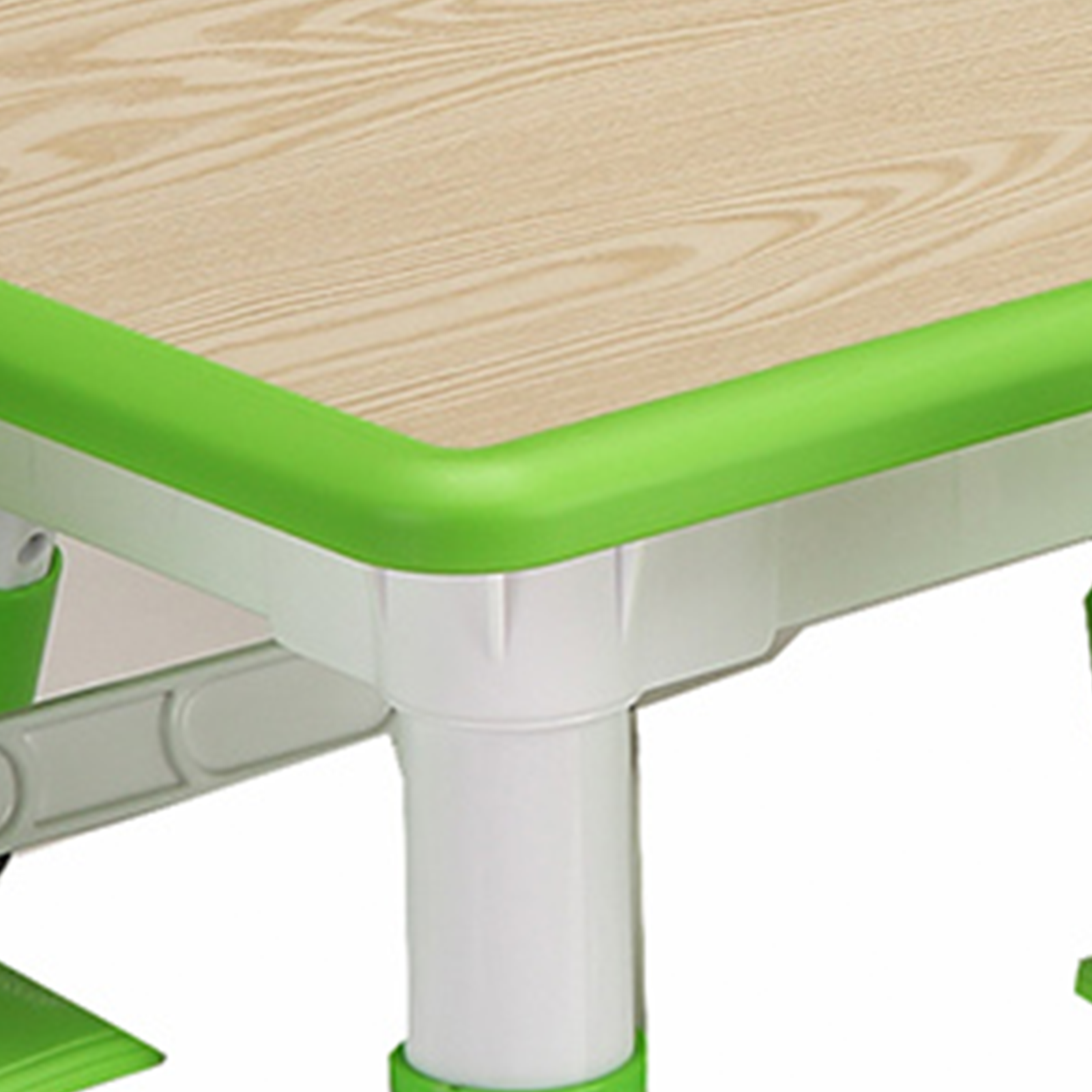 Zzistar 7 Piece Kids Table and Chairs Set, Height Adjustable Desk with 6 Seats Backrest Chair, Max 300lb Children Graffiti Table
