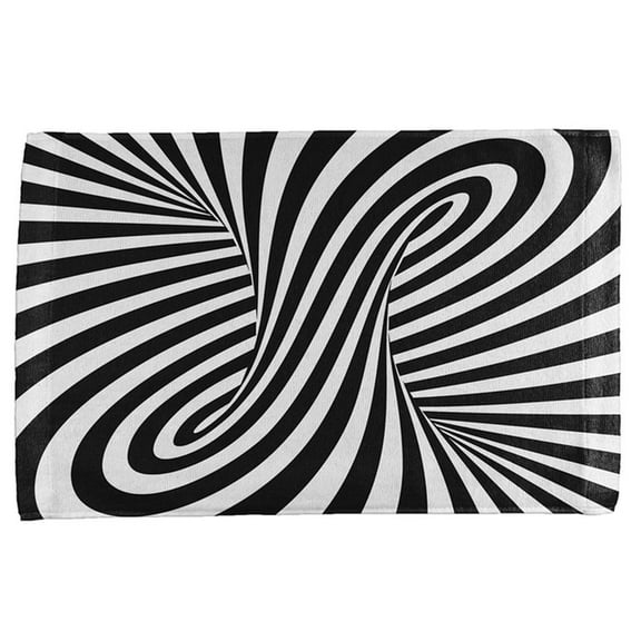 Trippy Black And White Swirl All Over Hand Towel