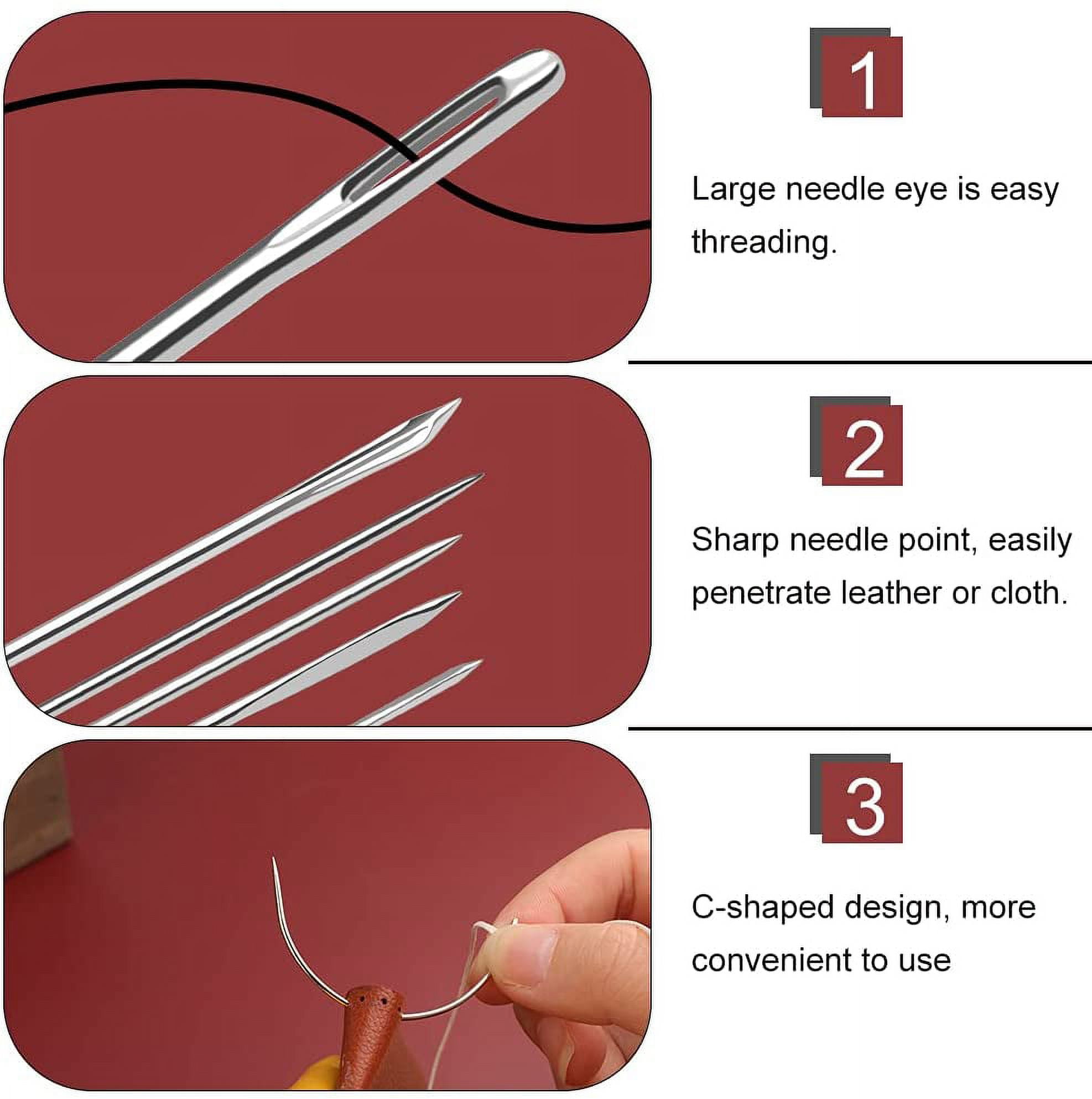 7pcs Repair Sewing Needles Curved Straight Set Upholstery for Carpets  Canvas Leather Needle Making Bags Repairing Sofas Tools