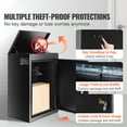 thumbnail image 3 of VEVOR Package Delivery Boxes for Outside 15.4" x 10.6" x 20.5", Galvanized Steel Wall Mount Mailbox with Coded Lock, Anti-Theft Baffle, IPX3 Waterproof Lockable Large Mail Box, 3 of 10