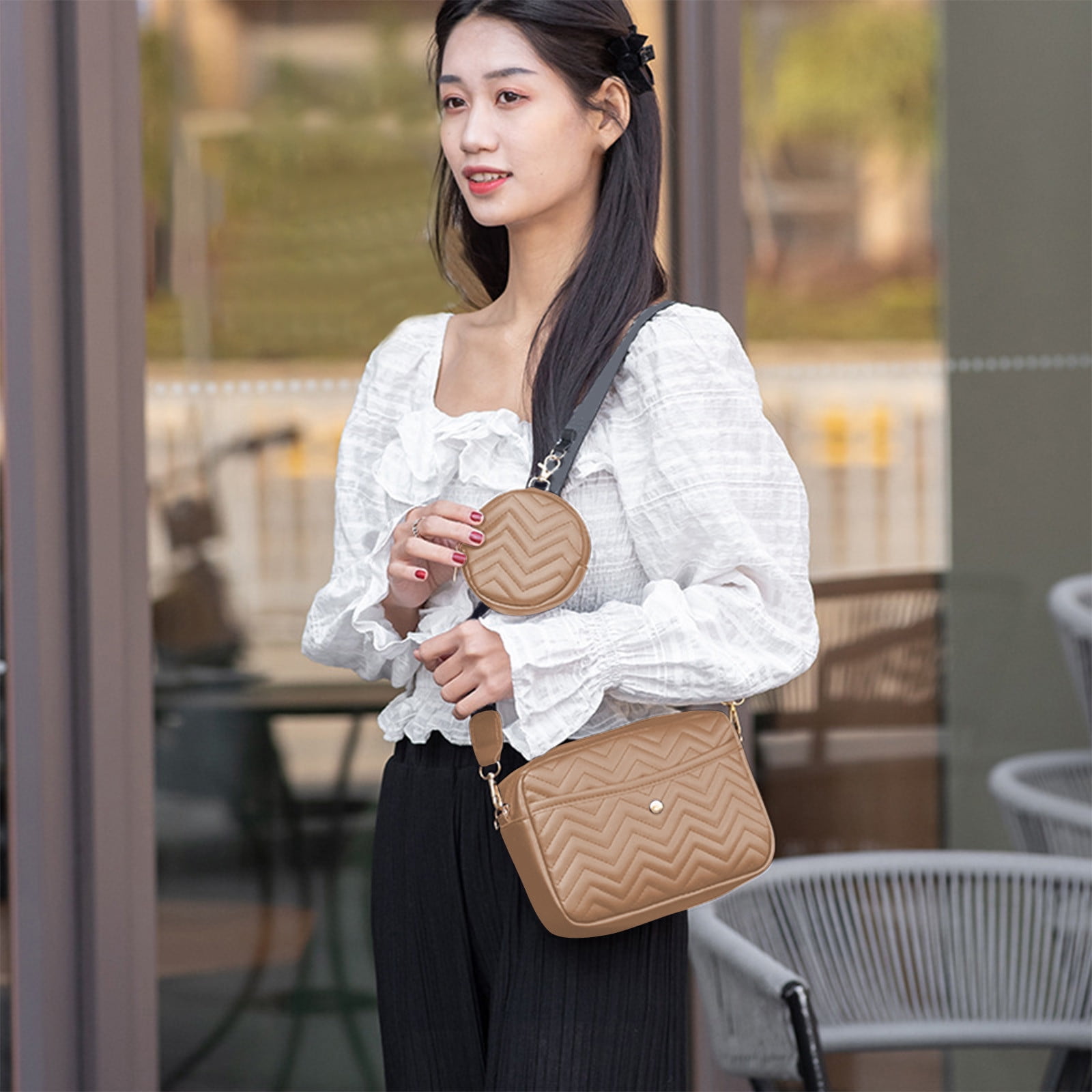 Sac à Bandoulière Décontracté Pour Femme - Fourre-tout Avec Sangle Réglable 46-54,5 Cm - Multi-poches - Imperméable - 26x11x24 Cm