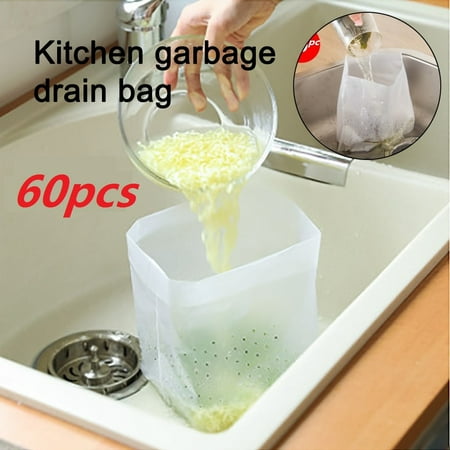 

WANYNG Drain Rack Kitchen Water Bag Sink Sink Cut Large Filter 60pc One-Time Filter Cleaning Supplies Food waste filter bag Clear