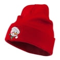 thumbnail image 2 of Smile Snowman Embroidered Beanie - Red OSFM, 2 of 5