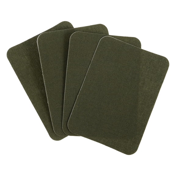 LOLIPPYY 12Pcs Olive Green Cotton Denim Iron on Patch Self Adhesive for Jeans Hole Repair