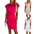 thumbnail image 3 of asddcavvf Robes pour Femmes Nouvelle Robe d'Été Ajustée Col en V Solide, 3 of 7