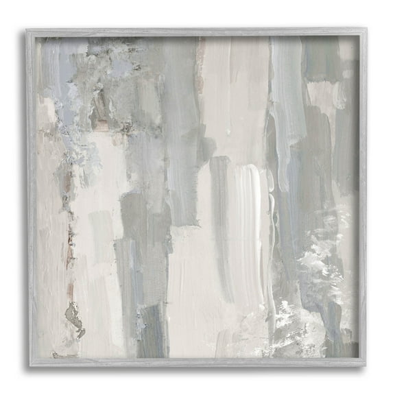 Grey Brushed Abstract Arrangement Abstract Painting Gray Framed Art Print Wall Art