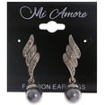 thumbnail image 2 of Mi Amore Dangle-Earrings Silver-Tone/Gray, 2 of 2