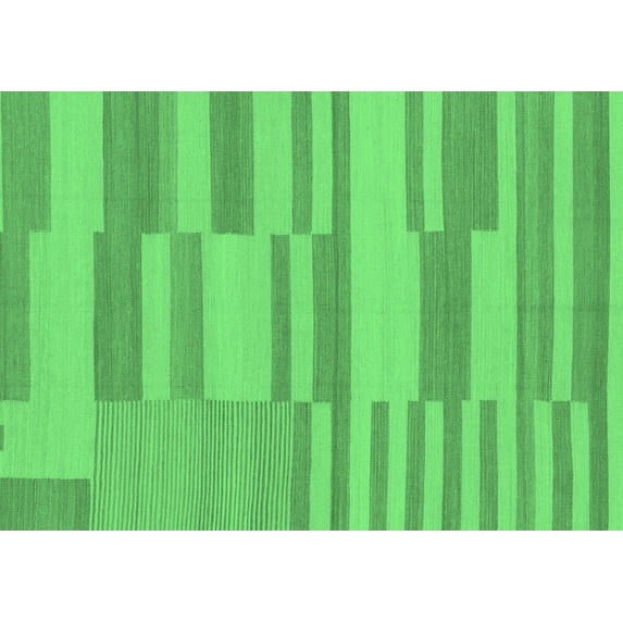 Ahgly Company Indoor Rectangle Abstract Emerald Green Modern Area Rugs, 3' x 5'
