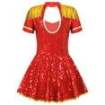 thumbnail image 2 of JanJean Girls Circus Royal Guard Halloween Costume Sequin Tassel Drum Majors Majorette Cosplay Red 14, 2 of 7