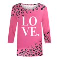 thumbnail image 5 of Jsaierl Women's Valentine's Day Shirts Plus Size Love Heart Graphic Tees Casual 3/4 Sleeve Blouse Crewneck Going Out T-shirt Tops Spring Clothes for Women, 5 of 6