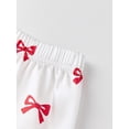 thumbnail image 6 of LMLYSoH Mommy and Me Matching Pajamas Bow Print Button Down Short Sleeve Lapel Tops Shorts Family Satin Sleepwear, 6 of 9
