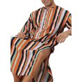 thumbnail image 4 of INSPIRE CHIC Striped Nightshirts for Men's Short Sleeves Contrast Colors Stripes Nightgown, 4 of 4