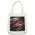 thumbnail image 1 of Outer Space Tote Bag, Planets over Nebula Gas Cloud Space Mystical Galaxy Star Illustration, Cloth Linen Reusable Bag for Shopping Books Beach and More, 16.5" X 14", Cream, by Ambesonne, 1 of 2