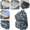 thumbnail image 4 of Paisley and Floral Blue Pattern Cute School Backpack Bag with Padded Back and Adjustable Shoulder Straps 16.9 X 12.6 X 5.9 Inches, 4 of 5