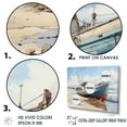thumbnail image 3 of Designart "Angler'S Boat On Seashore" Coastal Boat Floater Framed Wall Art Living Room, 3 of 5