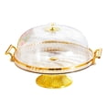 thumbnail image 4 of kowaku Cake Stand with Dome Lidm Decorative Kitchen Platter Serving Platter Veggie Stand Round Reusable Footed Cake Plate for Cheese Light Yellow, 4 of 9