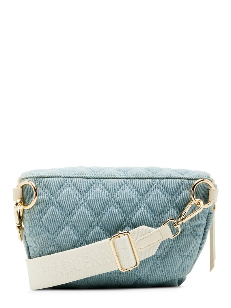 Madden Girl キルティングデニム 2WAY ハンドバッグ ポーチ付 Madden NYC Women's Chain Pocket Fanny Pack with Pouch, Denim