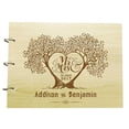 thumbnail image 1 of Personalized Wood Engraved Bride And Groom Tree Guest Book Rustic Wedding Photo Album Scrapbook, 1 of 6